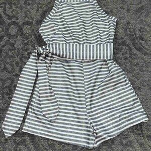 Striped Sleeveless Romper